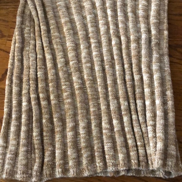 INC silver tan and white metallic sweater - Picture 3 of 4